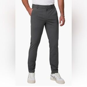Fabletics Men's the Don Slim Fit Onyx Gray Trouser Pants Size 36x34 Athletic